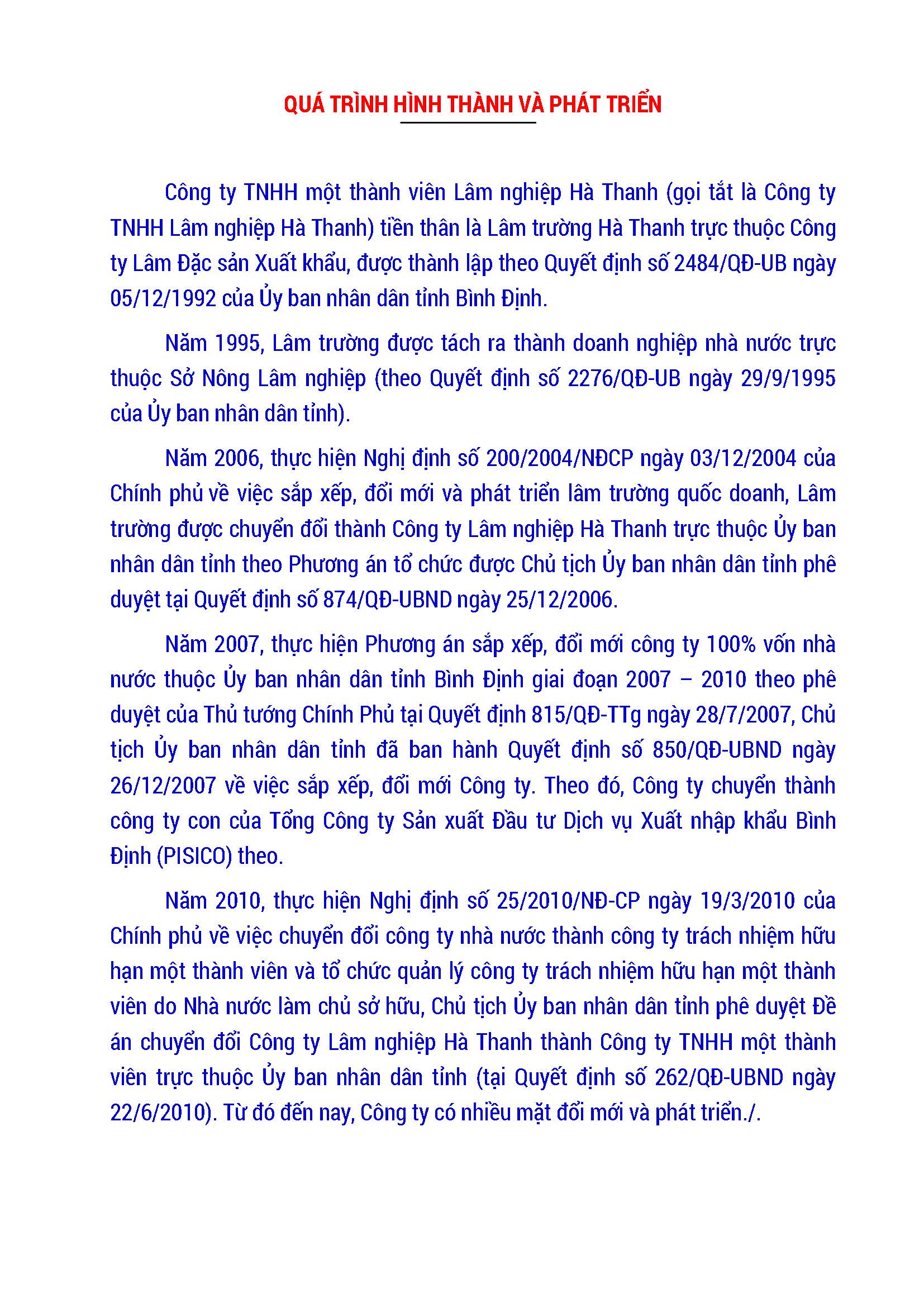 Quá trình hình thành và phát triển